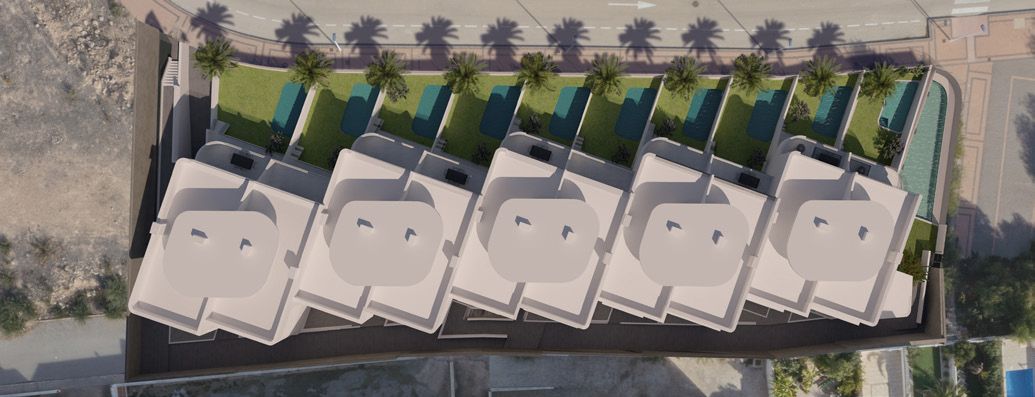 Privāts solārijs uz jumta ar skatu uz jūru saulrietā augšējā stāva mājoklī La Manguilla Sea Views, La Mata, Torrevieja